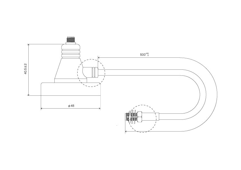 マグネット基台付 同軸ケーブル：CBL-SMA-SMA-MB-100