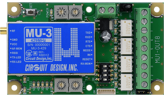MHz帯 特定小電力無線モジュールMU 8接点出力ボード   MU3